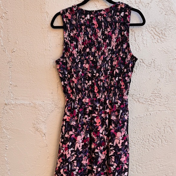 Evereve Womens Smocked Floral Midi Dress Boho Cottage Garden Flowy Romantic - Picture 8 of 10